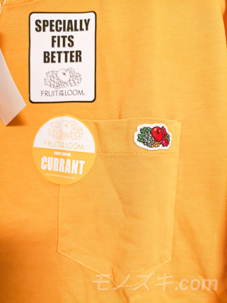 FRUIT OF THE LOOM ポケットTシャツ 長袖 ワンポイント