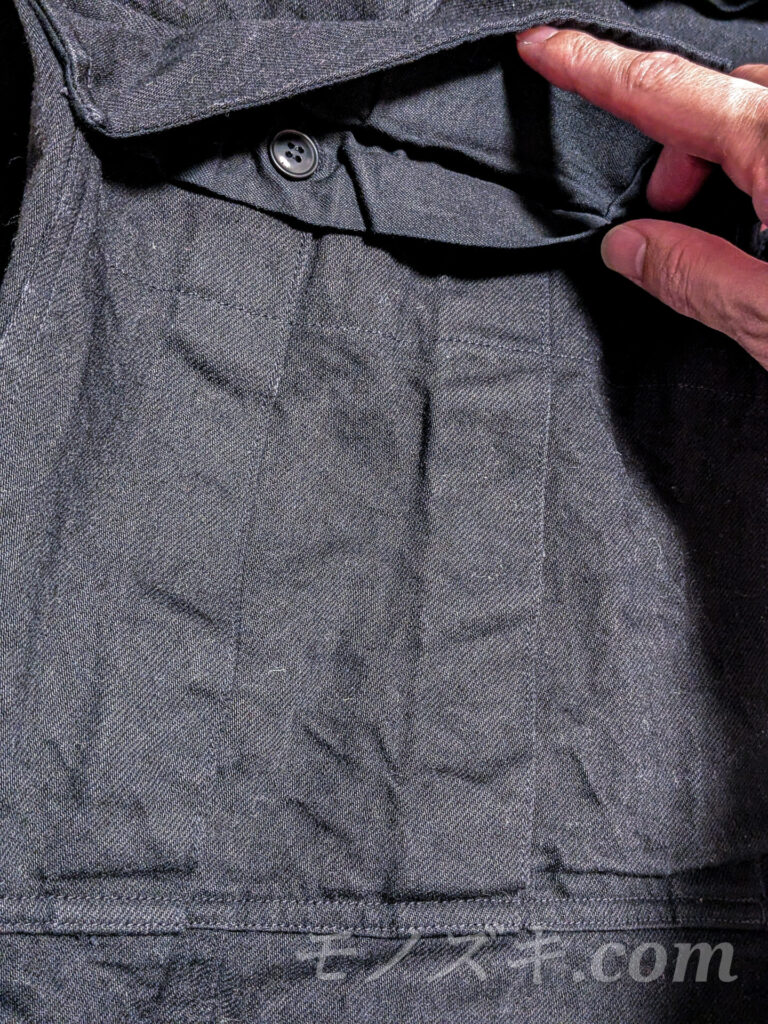 COMOLI ブラックデニム B.D.Uパンツ フラップ付きポケット