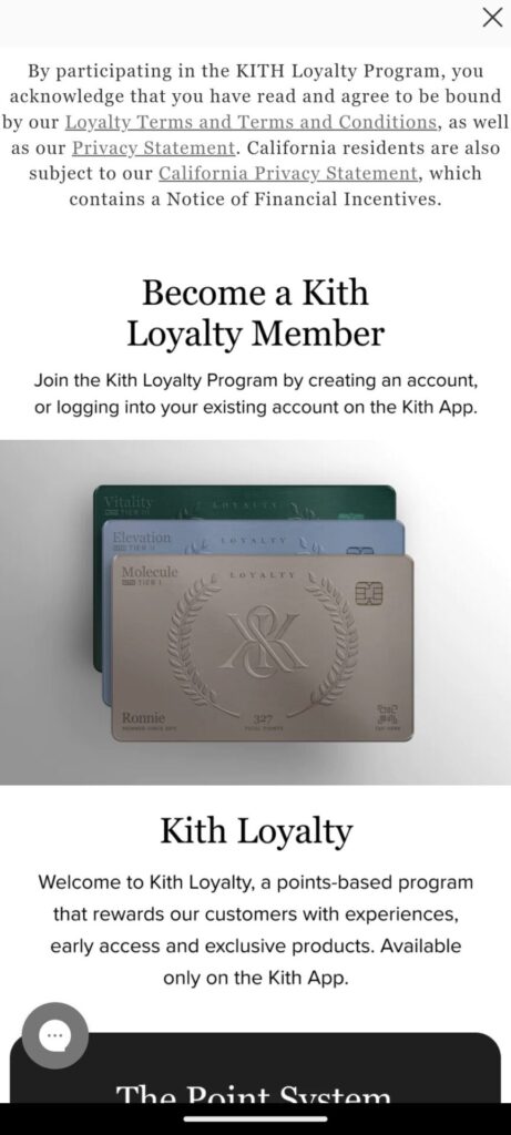 KITH Loyalty Program