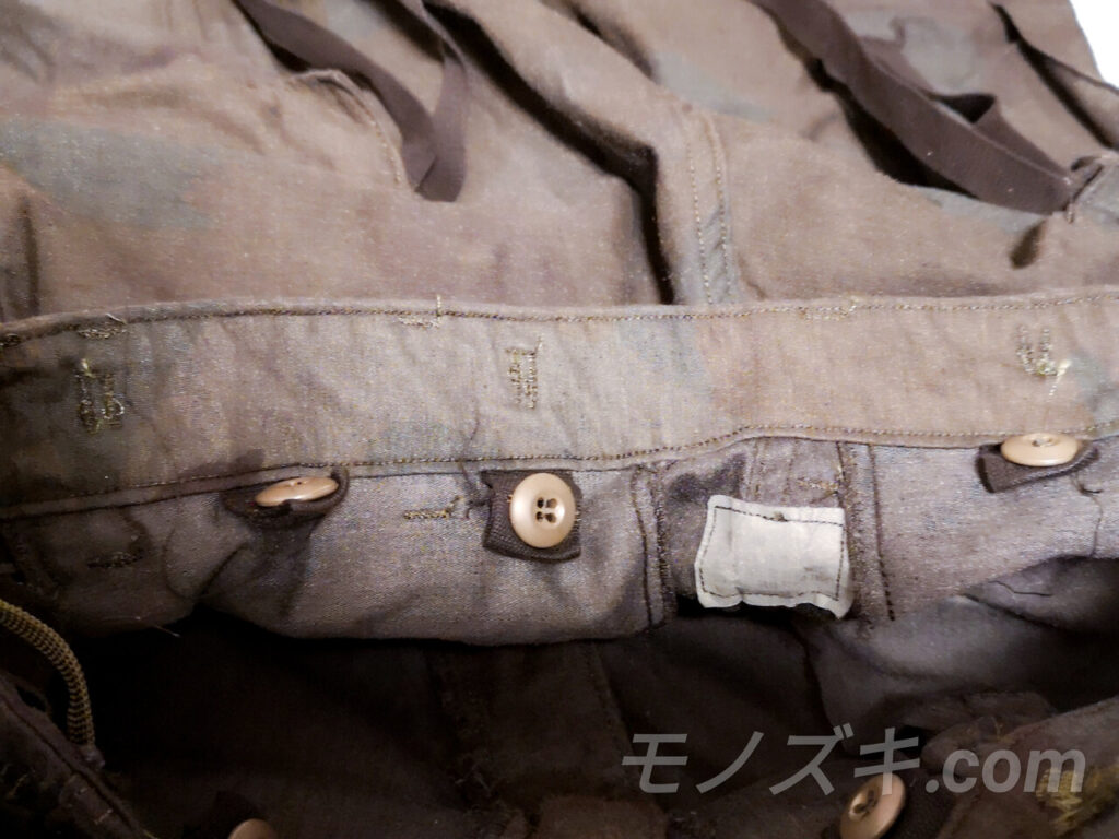 M-65 カーゴパンツ ウエストボタン